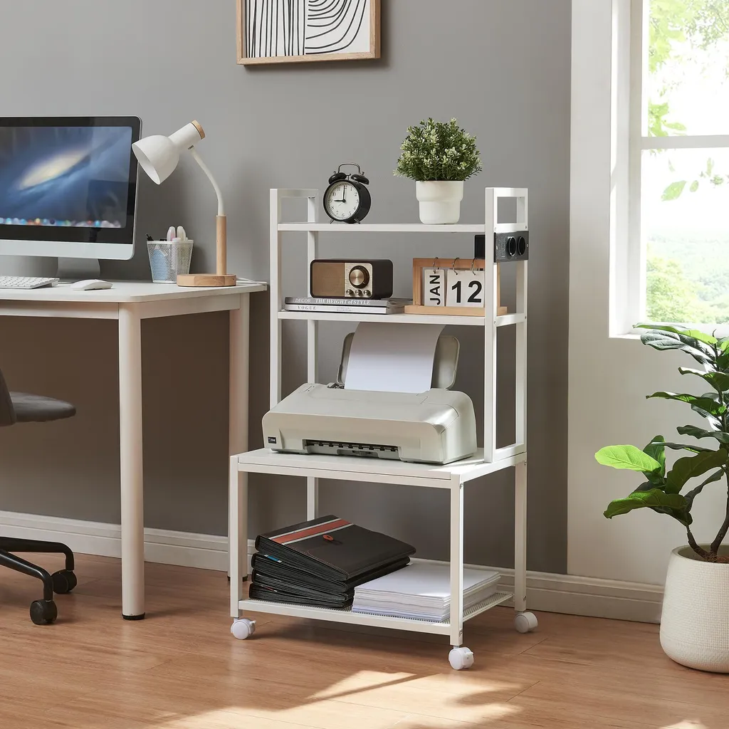 Carrello Porta Stampante Bianco Svanaldsvipp - Arredo Ufficio Moderno