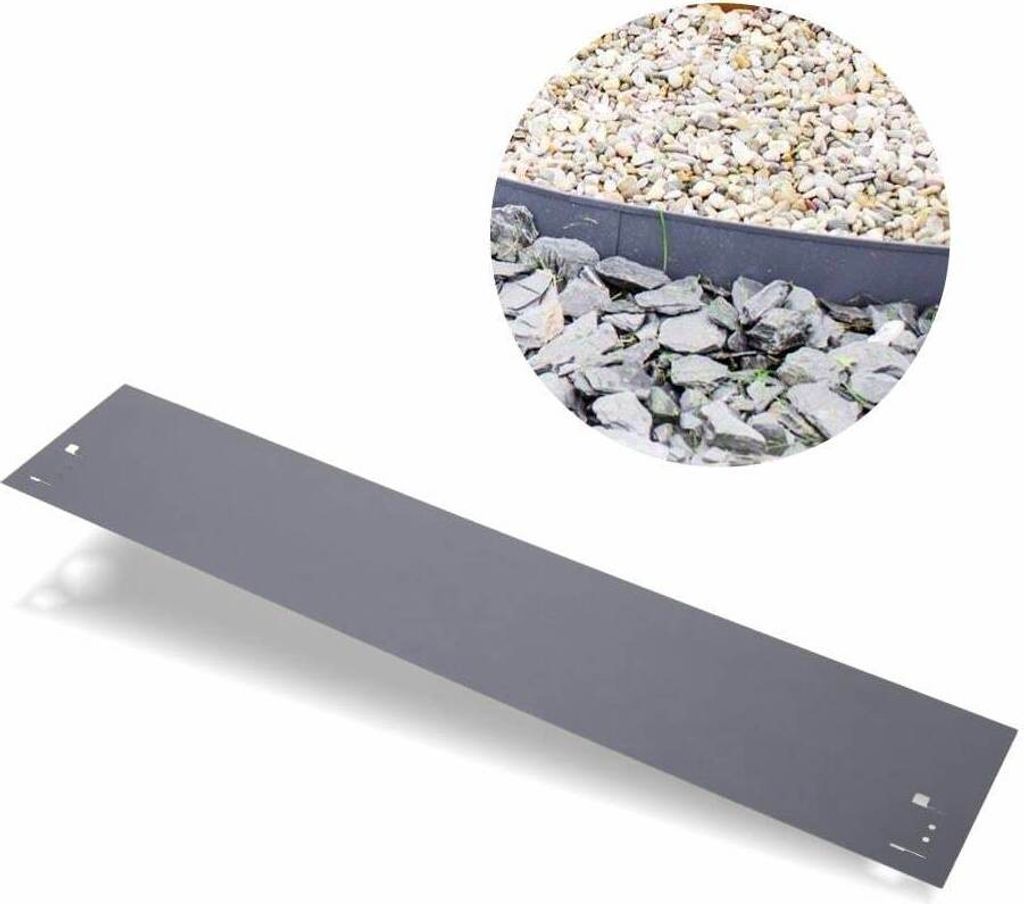 Rasenkanten Metall 18.5 cm x 120 cm Grau | Beeteinfassung | Beetumrandung | Beetbegrenzungen