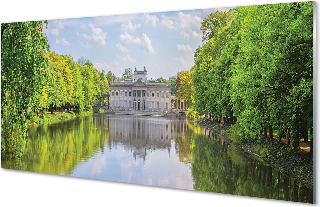 Glasbilder 140x70 Wandkunst Warschau Palace von Wald-See
