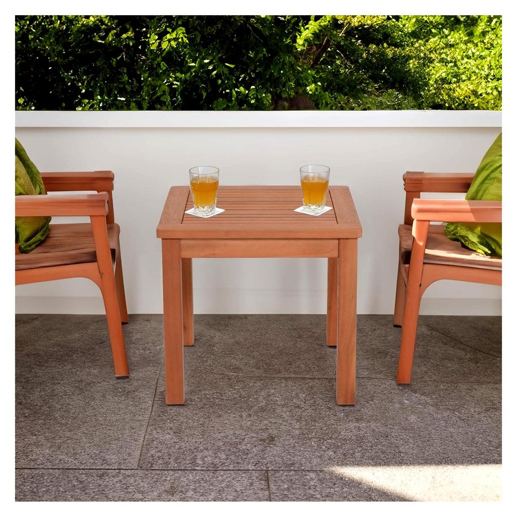 Beistelltisch Tucson aus Eukalyptus Holz - 44 x 44 cm - Gartentisch ausMassivholz