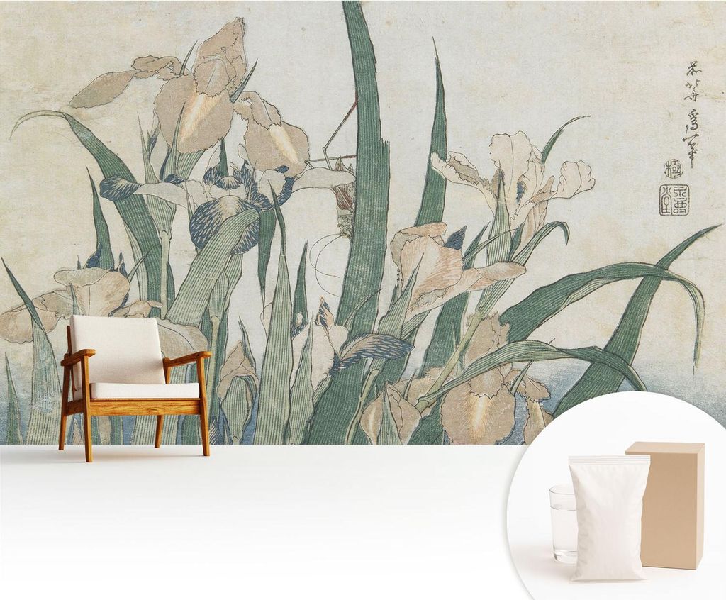 Fototapete - 416x254 cm - Tapete - Wandtapete - Wandbilder - Dekofolie - Tapete Folie - Wand - Dekoration - Wohnzimmer - Zarte Schwertlilien
