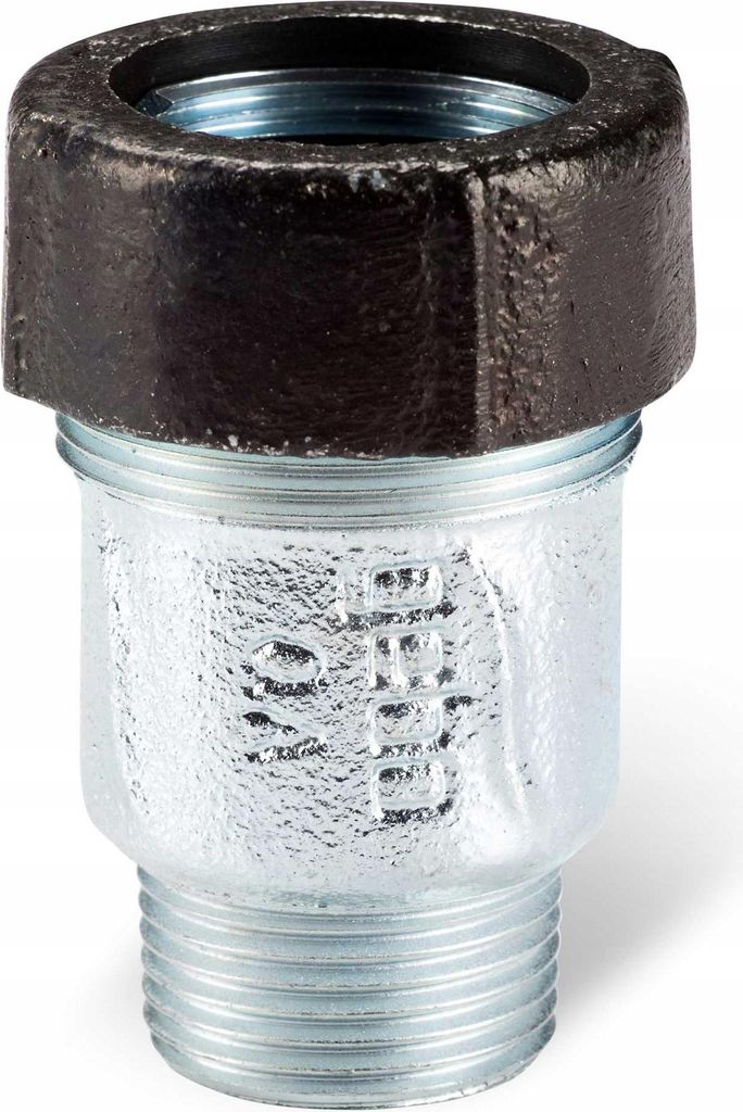 A close-up studio shot of a pipe fitting.