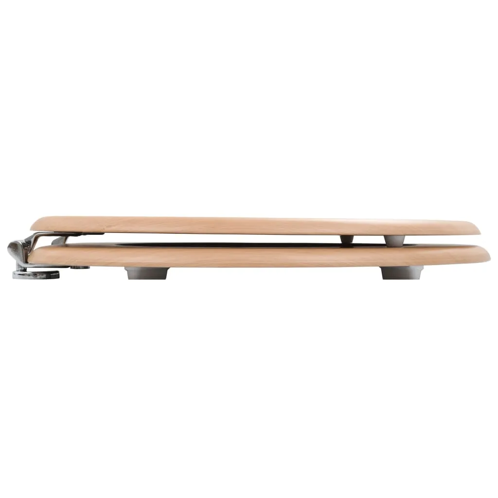 Set 2 Copriwater Effetto Bambù vidaXL - Arredo Bagno in MDF - 6