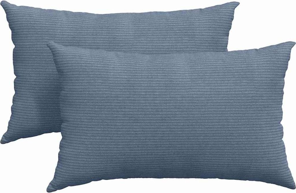 vidaXL Sofakissen 2 Stück Blau 50 x 30 cm Cordstoff