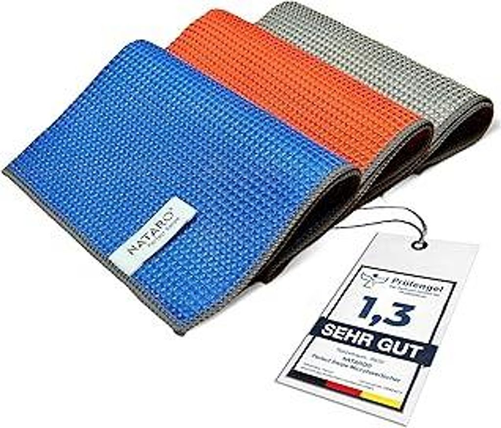 3 Stück Perfect Swipe Premium Microfasertücher, streifenfreie Reinigung, Reinigungstücher ohne Putzmittel, Mikrofasertuch Auto, Glas - Staubtüc...