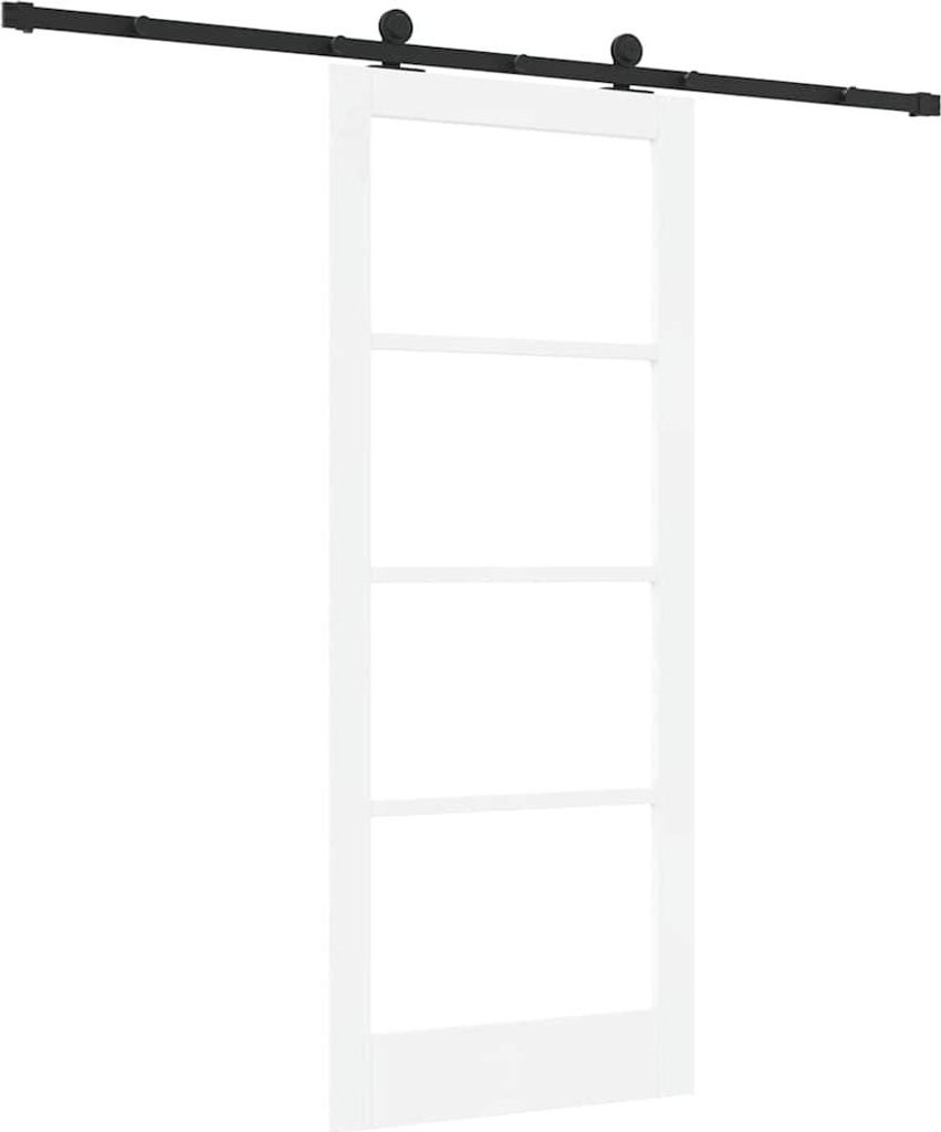 vidaXL Schiebetür ORKDAL Weiß 83 x 202 cm Massivholz Kiefer und Glas