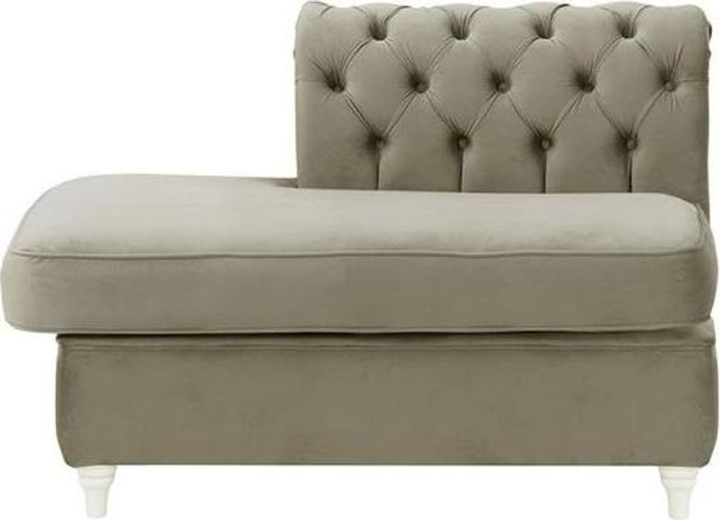 Chesterfield Modul - Abschlusselement rechteckig, links (ESL)-Velluto 17-white