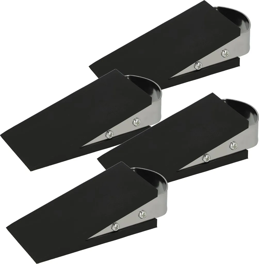 Cale Porte Noir Antidérapant Lot de 4 pour Parquet et Carrelage 12x5x3cm