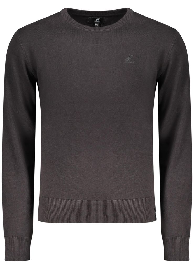 Stylischer Schwarzer Herrenpullover – Langarmshirt mit Stickerei