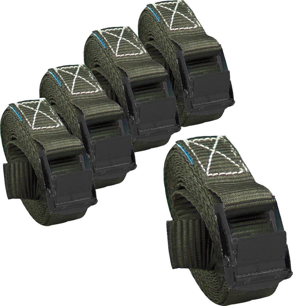 5x Profi Spanngurt Gurt Zurrgurt Klemmschloss Auto 1-tlg 2,5m 250 kg Anthrazit