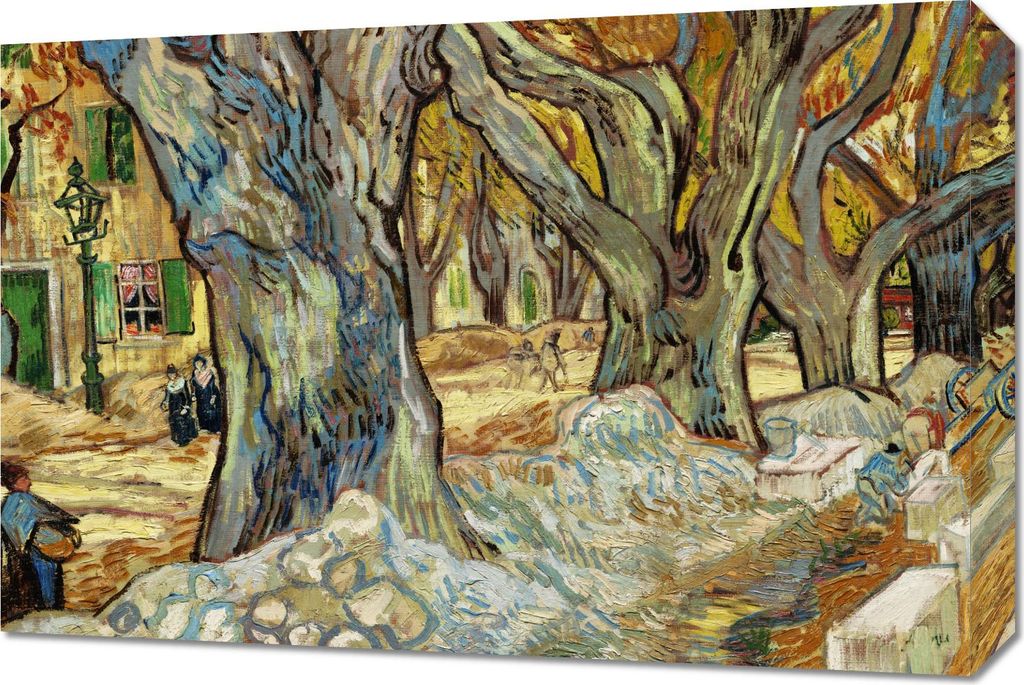 Bild 60x40cm Die großen Platanen, Van Gogh Vintage