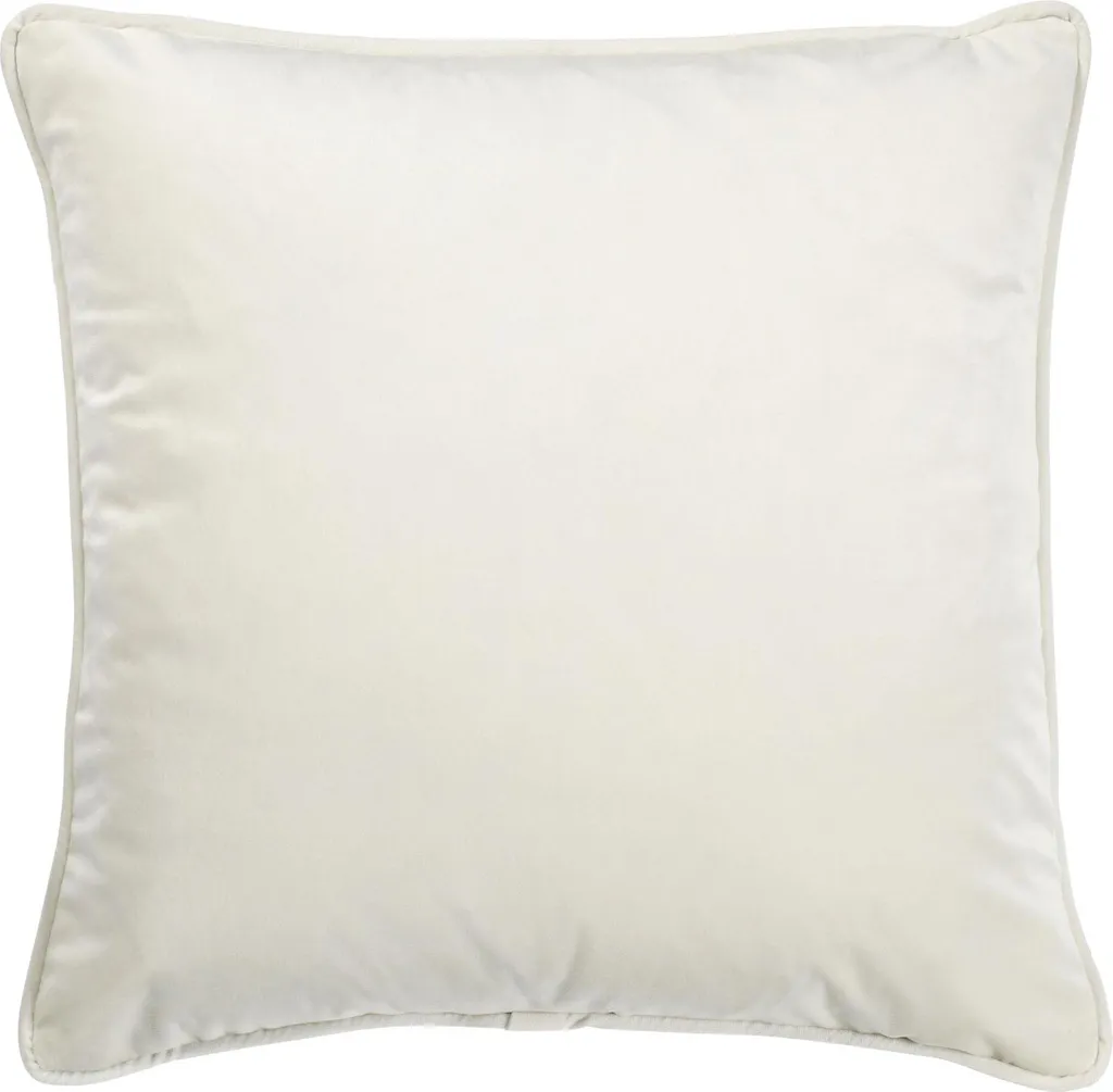 Dutch Decor Finn Coussin 45x45 cm en Velours Uni Blanc Neige avec Garnissage