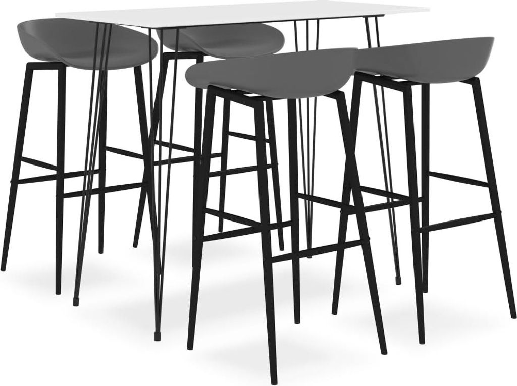 Maison Exclusive - 5-tlg. Bar-Set Weiß und Grau