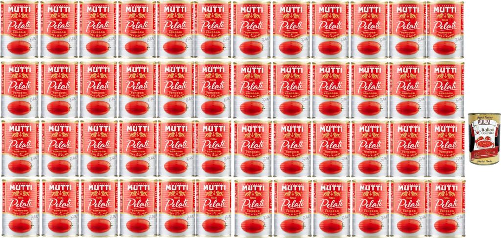 Mutti Pomodori Pelati bestern geschälte Tomaten sauce aus Italien dose, tin italian peeled tomatoes 48x 400g + Italian Gourmet polpa 400g