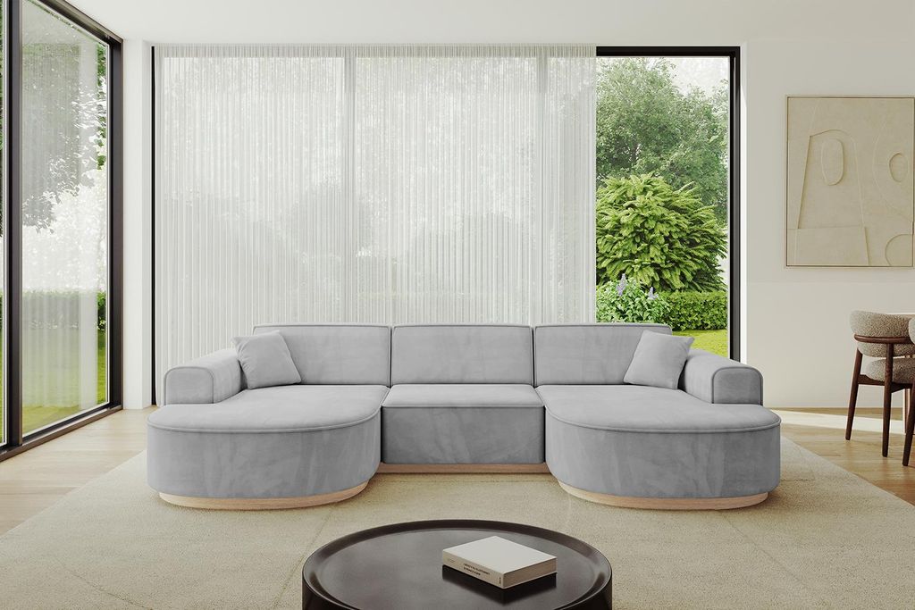 ALTDECOR Ecksofa in U-Form MARI-U1-v1 -303x171x83 cm Grau - Corner Sofa Bett Eckcouch Couch L-Form Wohnlandschaft Cauchsofa