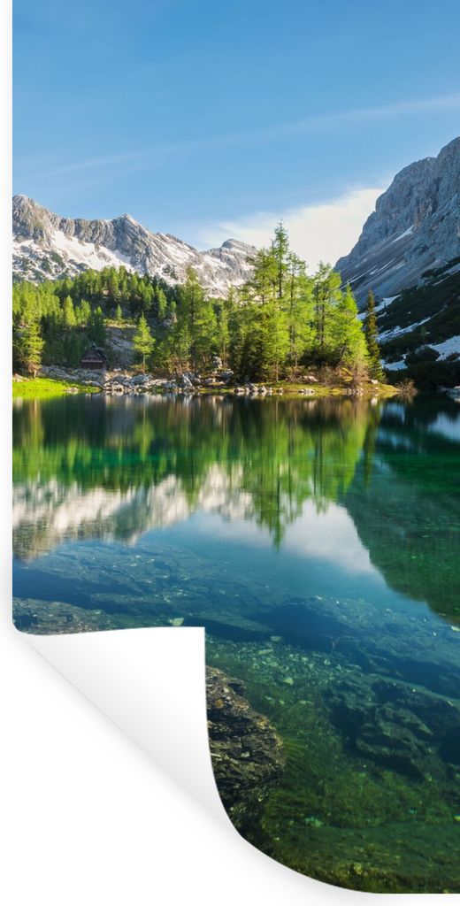 MuchoWow Wandtattoo Wandsticker Wandaufkleber Wasser - Berge - Felsen 60x120 cm Selbstklebend und Repositionierbar - Selbstklebend - Fototapeten