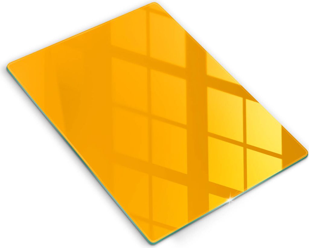 Abdeckung Glas - Küchenabdeckung - 40x52 cm - Abdeckplatte - Dunkelgelbe Farbe