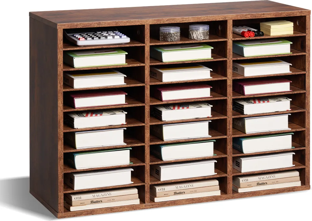Vassoio Portadocumenti Legno VEVOR 27 Scomparti - Arredo Studio
