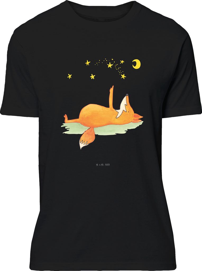 Mr. & Mrs. Panda Größe S T-Shirt Fuchs Sterne - Schwarz - Geschenk, Shirt, Entspannt, Lustiges, Spruch Positiv, Mond, Sternengucker, oberteil, Ro...