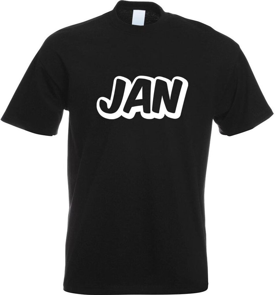Kiwistar - T-Shirt - schwarz - Jan Vorname Jungen Motiv Bedruckt Funshirt Design Print - mit Motiv Bedruckt - Funshirt Design - Sport - Freizeit - ...