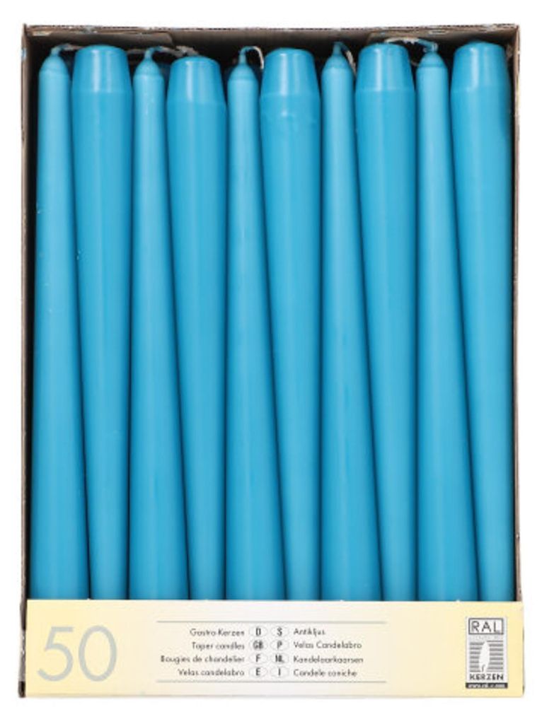 STARPAK Leuchterkerzen 22 mm türkis 50er Pack Produktbild 