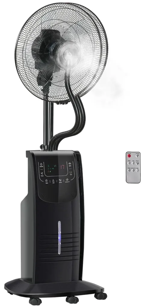 Ventilateur brumisateur sur pied 90W avec télécommande 135 cm Marron