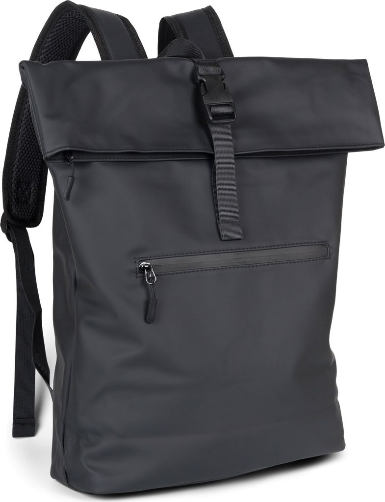 styleBREAKER Uni Rucksack Wasserfest in Seesack Optik, Backpack Einfarbig, Reißverschluss, Schnalle, Laptop Fach 02012408