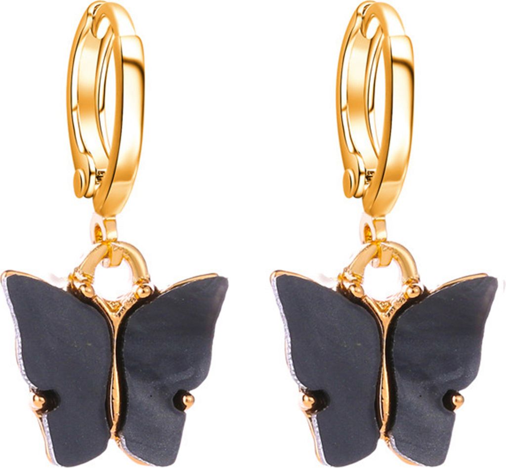 1 Paar Ohrringe in Tierform, elegante Damen-Ohrringe aus Acryl in hellen Farben für Dating-Schwarzgrau