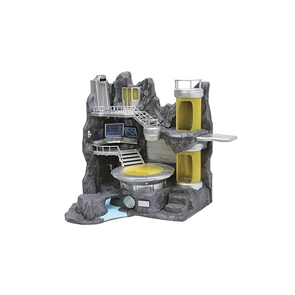 Jada- Batcave mit 6 Metall-Nano-Figuren und 1 Medium-Figur, Plattform mit Licht, Schiebetüren, ab 5 Jahren SIMBA