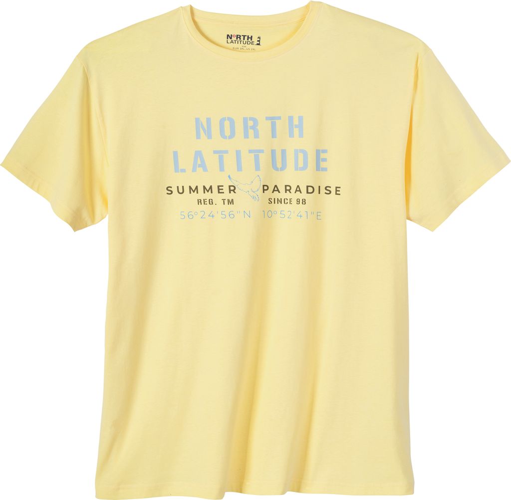 North Latitude XXL T-Shirt gelb Logoprint