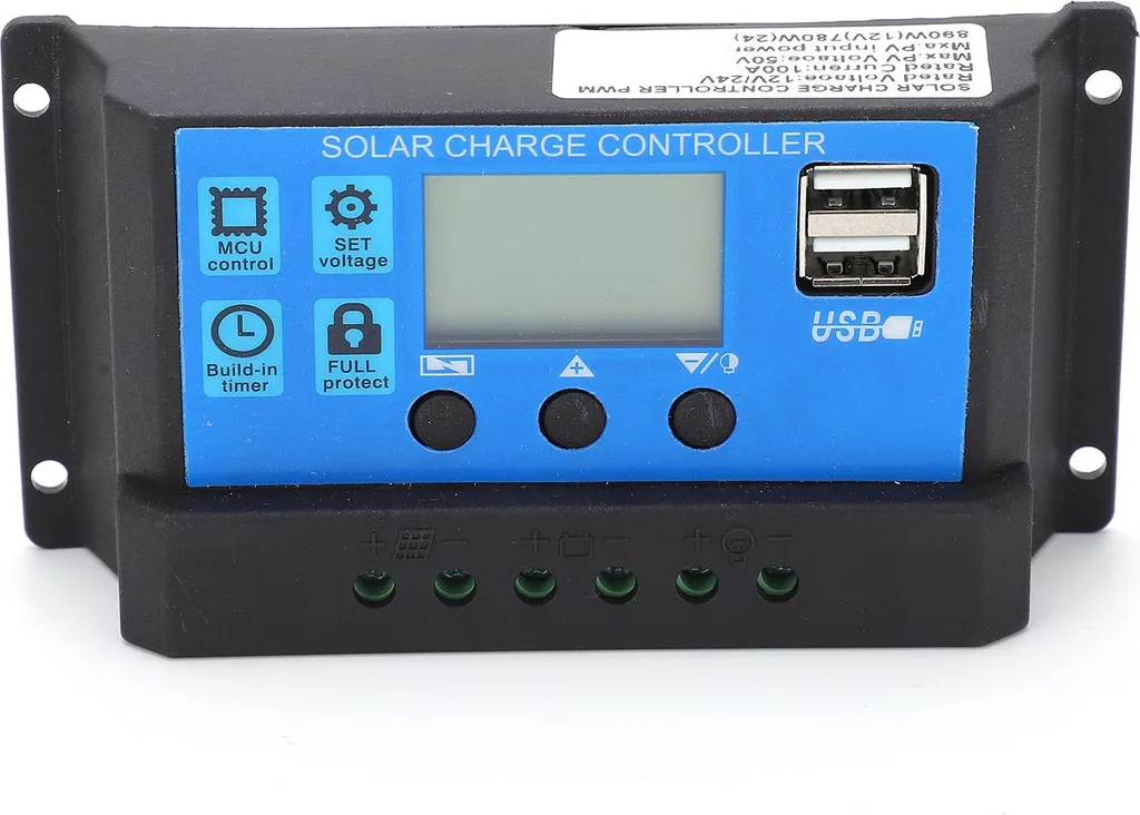 Regolatore Carica Solare MPPT PWM Alta Potenza 5V 3A USB LCD HD Off-Grid