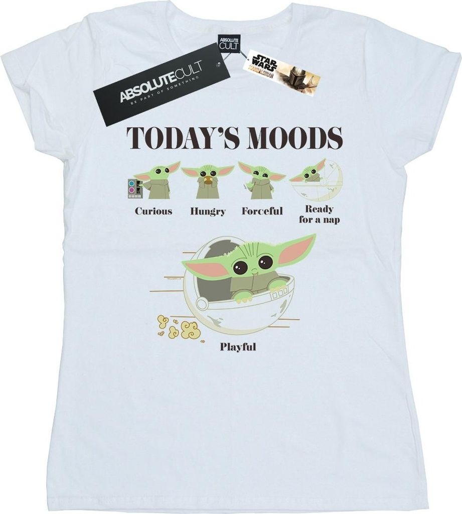 Star Wars - "The Mandalorian The Child Moods" T-Shirt für Damen BI50556 (L) (Weiß)