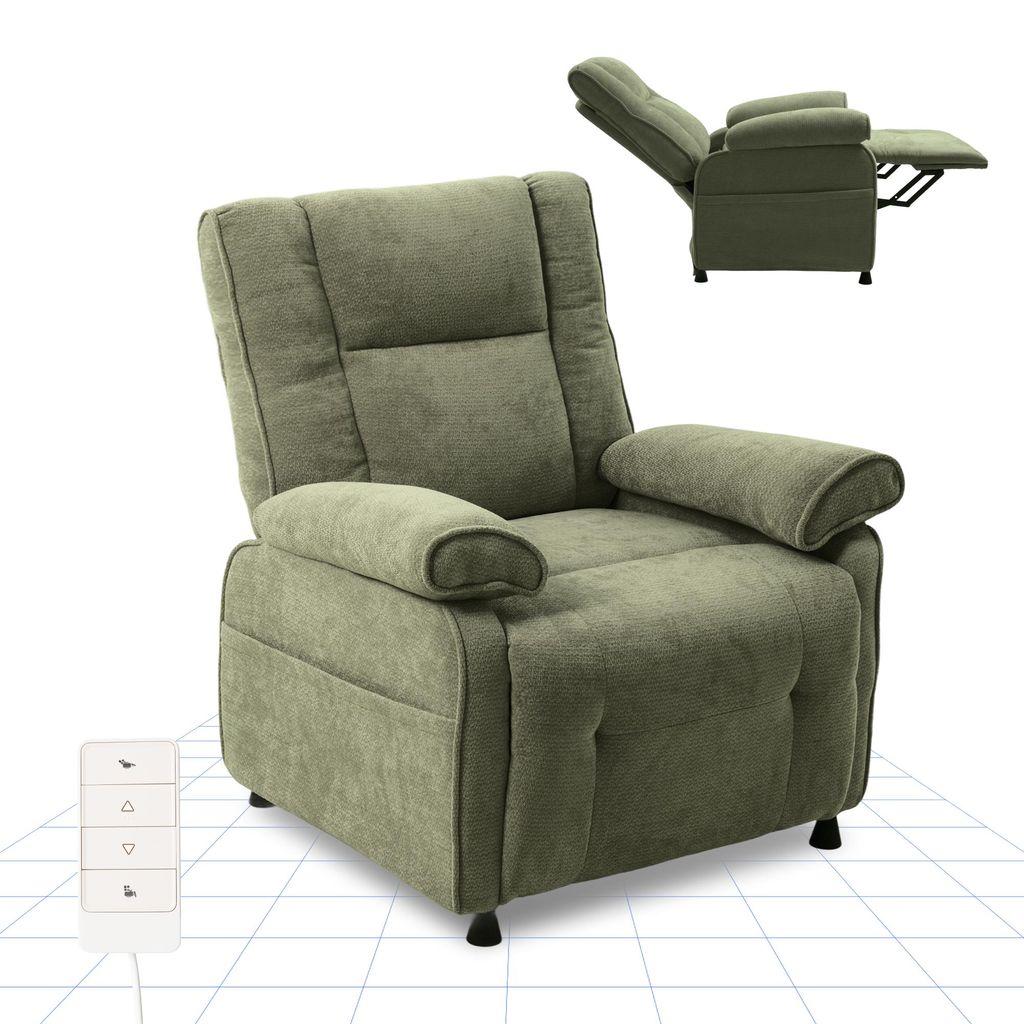 FLEXISPOT Elektrischer Relaxsessel mit Liegefunktion 105°–155°, Fernsehsessel mit Ein-Tasten-Verstellung, dick gepolstert, bis 150 kg belastbar...