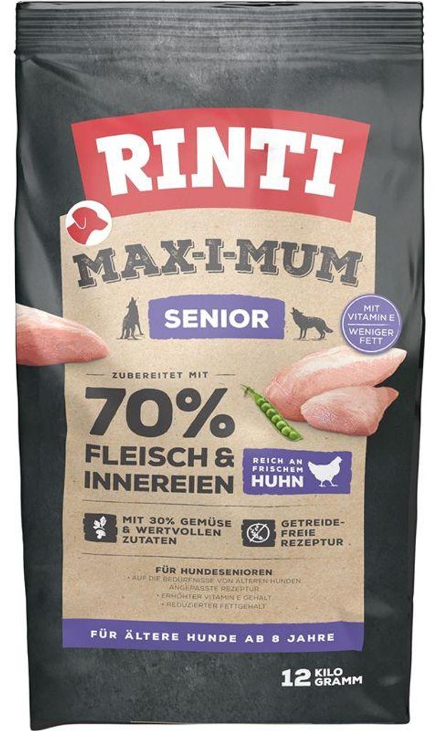 RINTI 91187, Senior, Akékoľvek plemeno, Kuracie mäso, 12 kg Obrázok produktu 