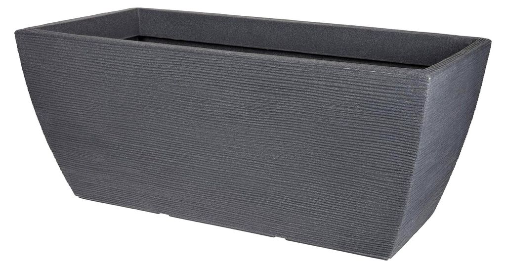 Großer Design Pflanzkübel in Grau - 80x40 cm - Eckiger Kunststoff Blumenkübel