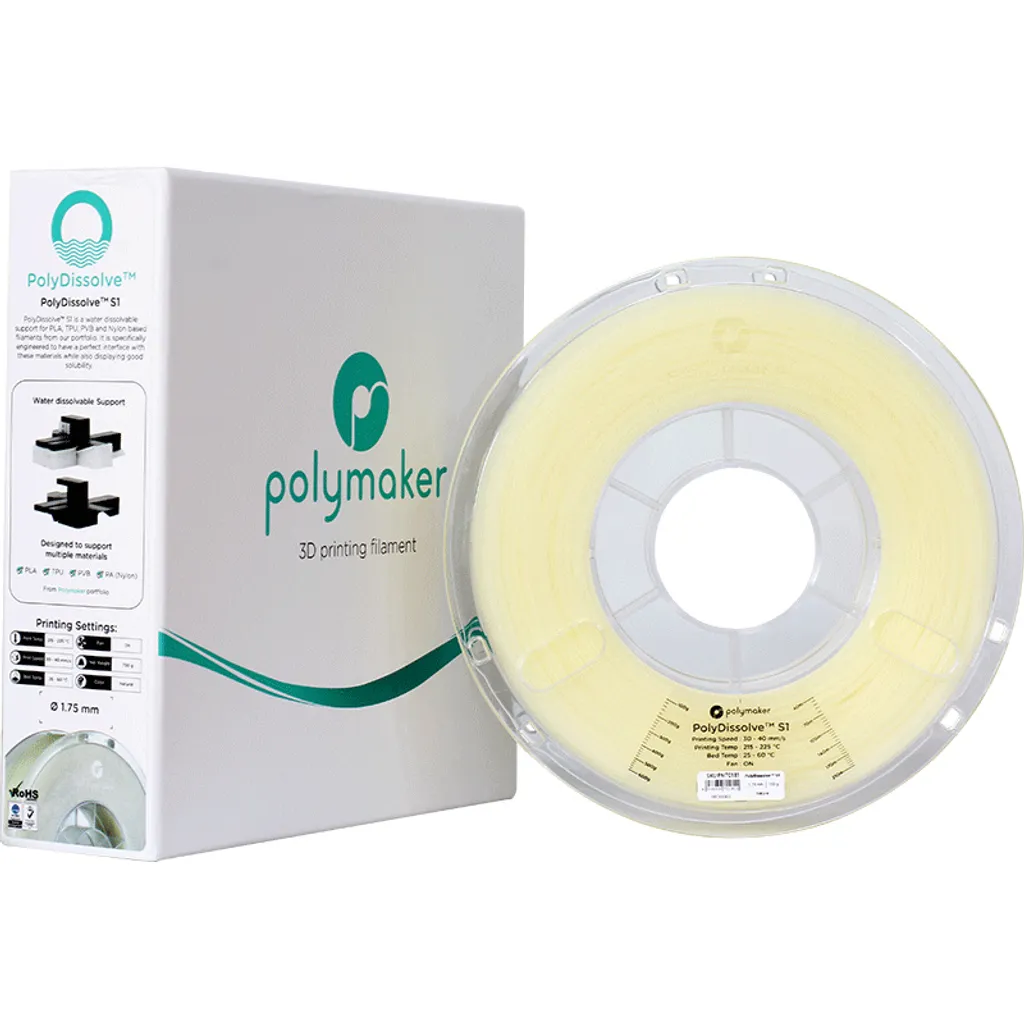 Polymaker PolyDissolve S1 PVA 750g 2.85mm Filament Support Soluble - 3