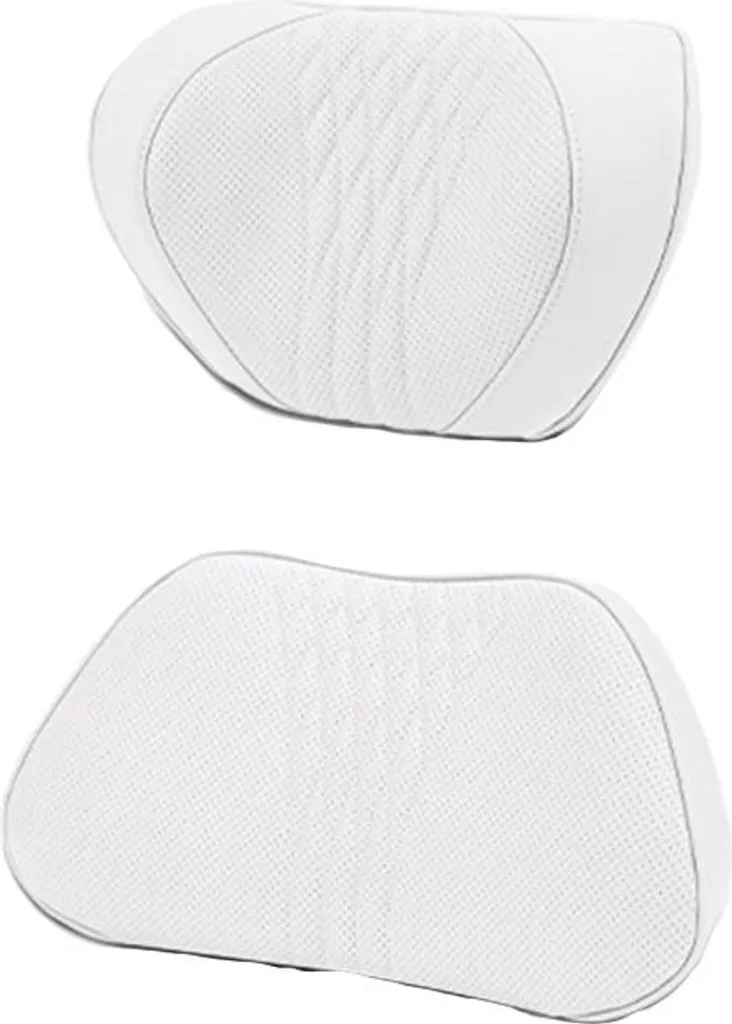 INF Ensemble Coussin Lombaire et Oreiller de Voiture Blanc Ergonomique
