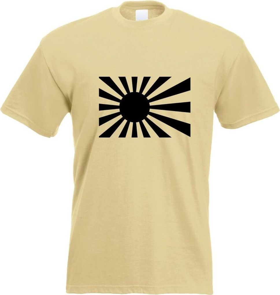 Kiwistar - T-Shirt - Khaki - Japan Kriegsfahne Motiv Bedruckt Funshirt Design Print - mit Motiv Bedruckt - Funshirt Design - Sport - Freizeit - Her...