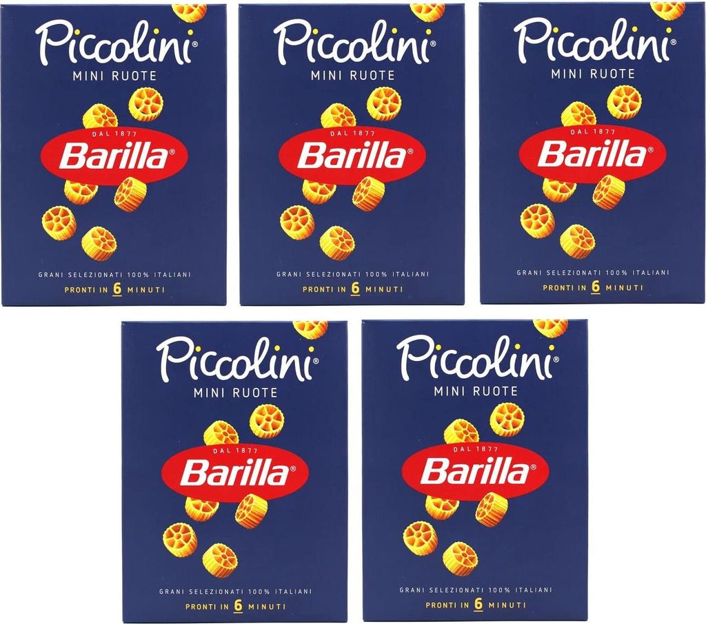 5x Pasta Barilla Piccolini mini ruote Nudeln 500 g pack