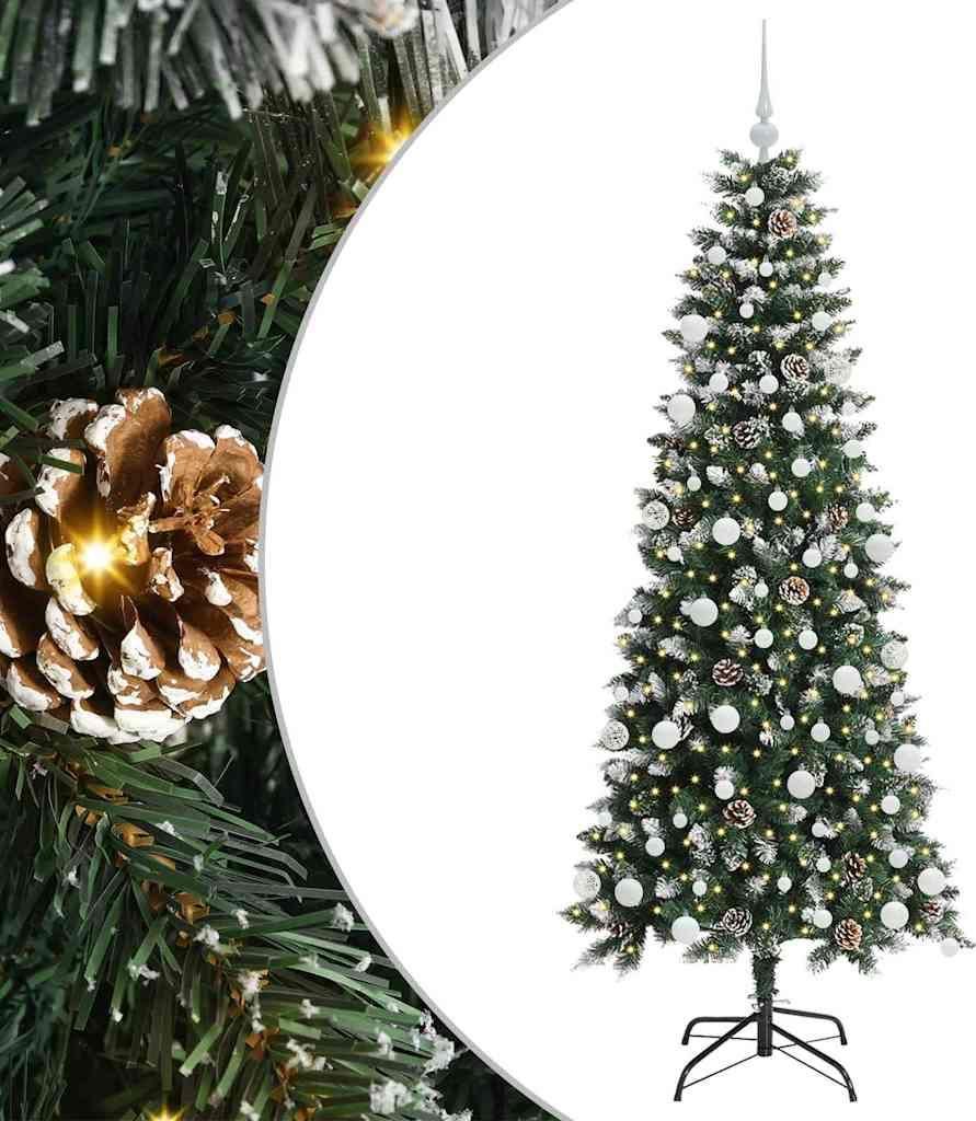 vidaXL Künstlicher Weihnachtsbaum mit 300 LEDs mit Ständer Grün 180 cm