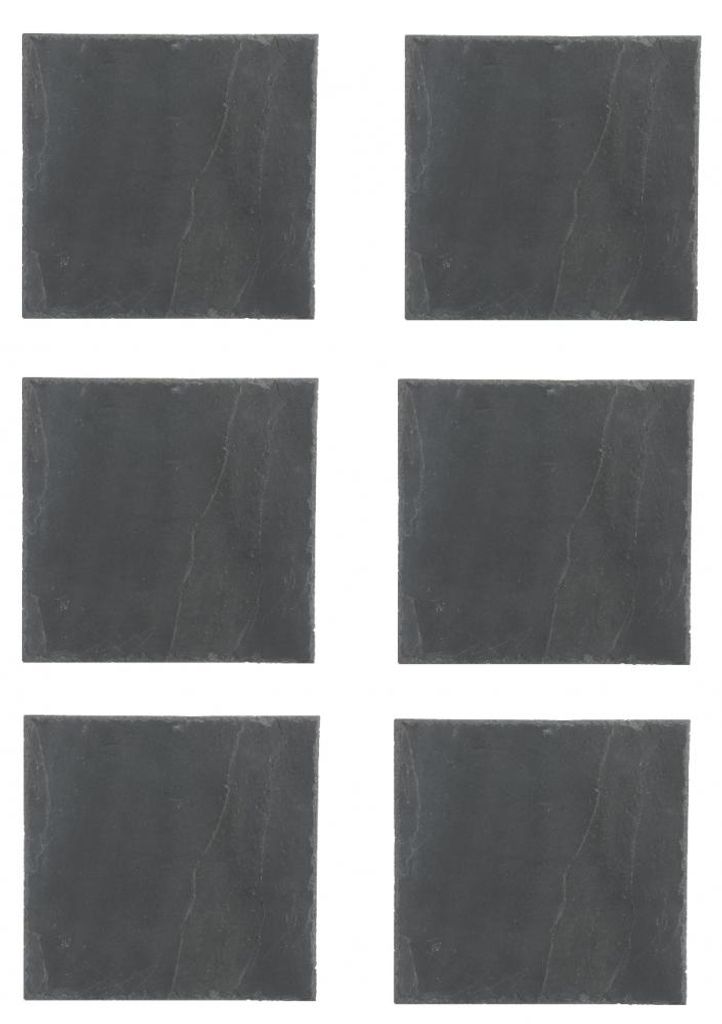 Lot de 6 assiettes en ardoise - L 30 x l 30 cm - Noir Image du produit 