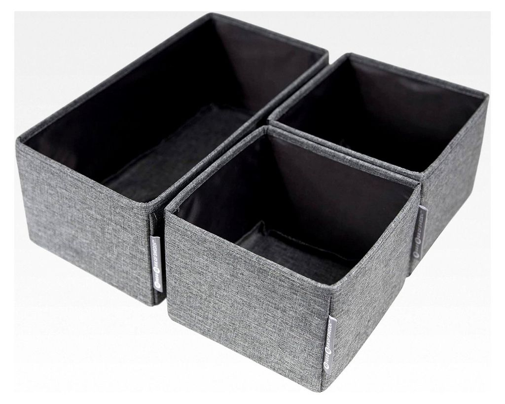 3er-Set Aufbewahrungsboxen – Schubladenorganizer mit zwei kleinen und einer großen Box – geeignet zur Aufbewahrung von Kleidung in der Kommode...