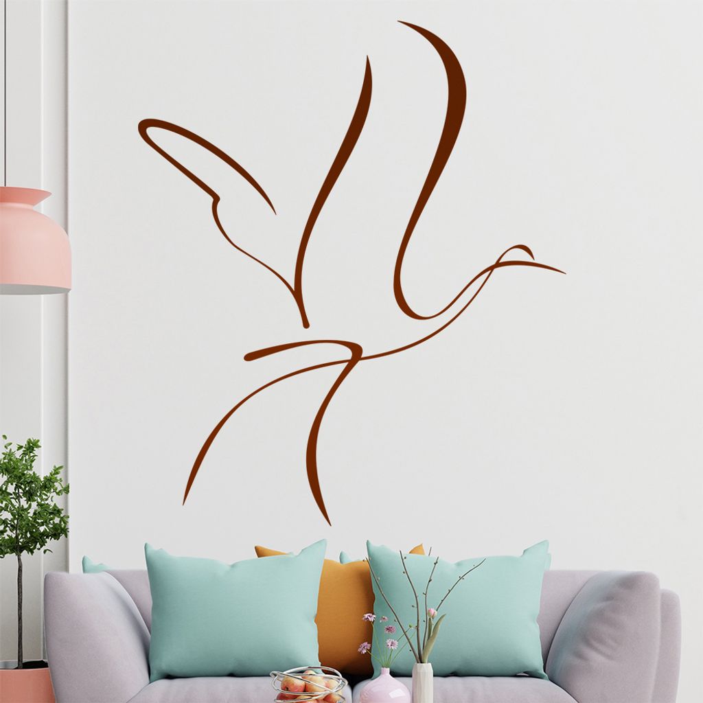 Vogel Linien Wandtattoo in 6 Größen - Wandaufkleber Wall Sticker - Dekoration, Küche, Wohnzimmer, Schlafzimmer, Badezimmer