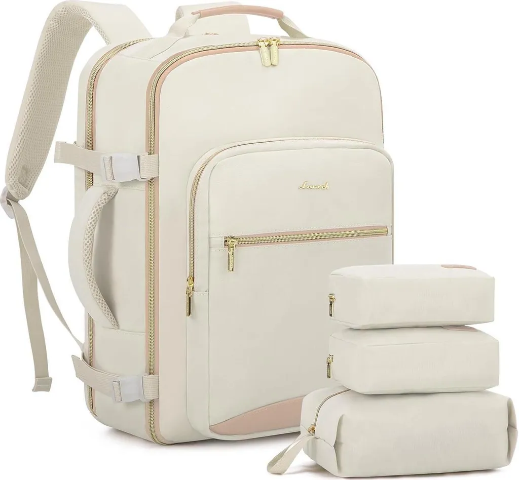 Voyagez léger : Bagage à main 40L Sac à dos étanche Femme Laptop 17"
