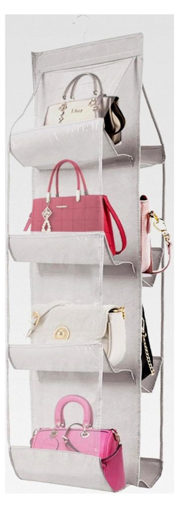 Organizer für Handtaschen zum Aufhängen, Oxford Aufbewahrung für Familienschränke, 8-Taschen Kleiderschrank Organizer Faltbares Hängeregal fü...
