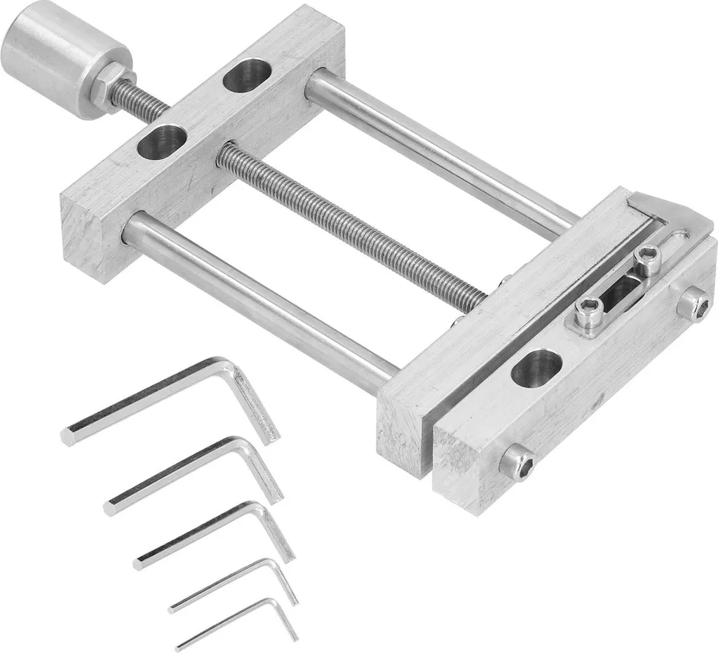 Mini-étau plat pour perceuse d'établi avec clé hexagonale, modèle M01