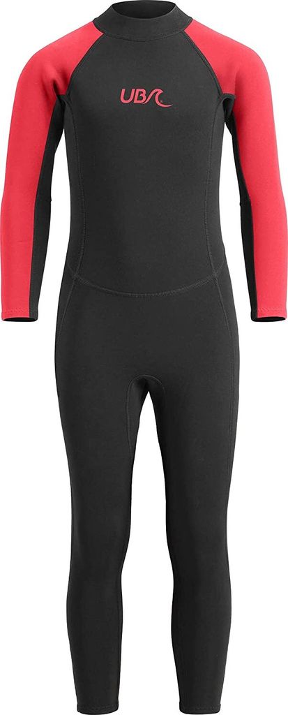 UB Kinder Neoprenanzug - Sharptooth lang, Schwarz/Rot, UV-Schutz