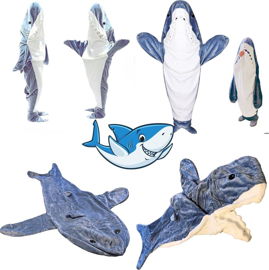 Mikela Make-up-Tasche „Shark Style 2“ – Süßes Hai-Motiv, 25 X 17 Cm (Geschenk Für Hai-Liebhaber)
