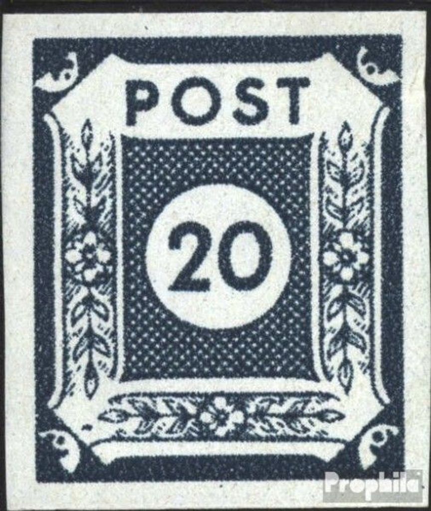 Briefmarken Sowjetische Zone (All.Bes.) 1945 Mi 48VII, Fleck über Posthorn postfrisch Ziffer im Kreis