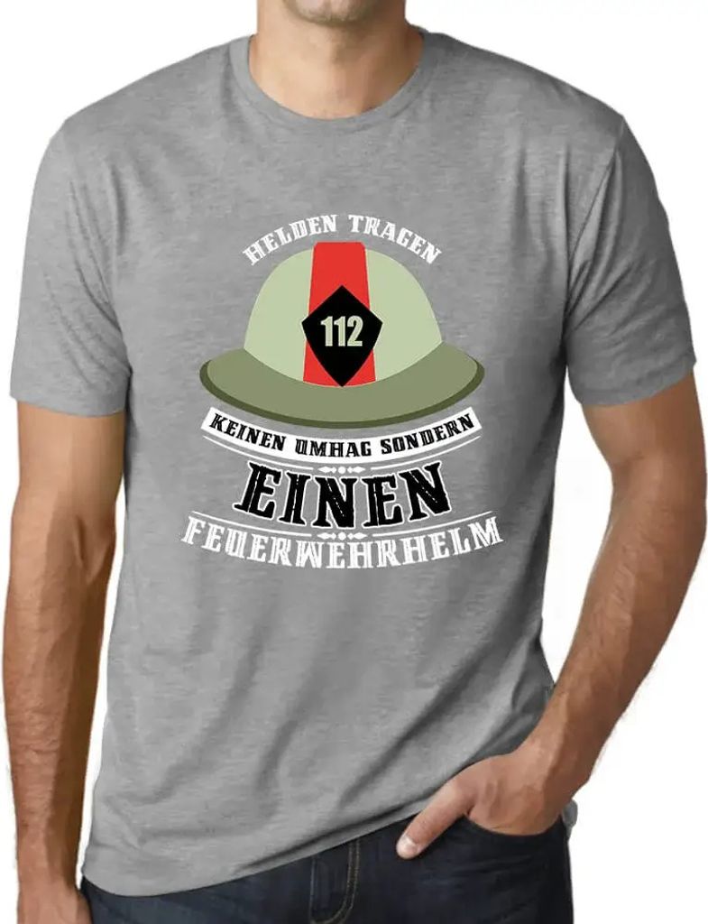 Herren Grafik T-Shirt Helden Tragen Feuerwehrhelm Öko-Verantwortlich Vintage Jahrgang Kurzarm Lustige Druck Geburtstag Geschenk Mann